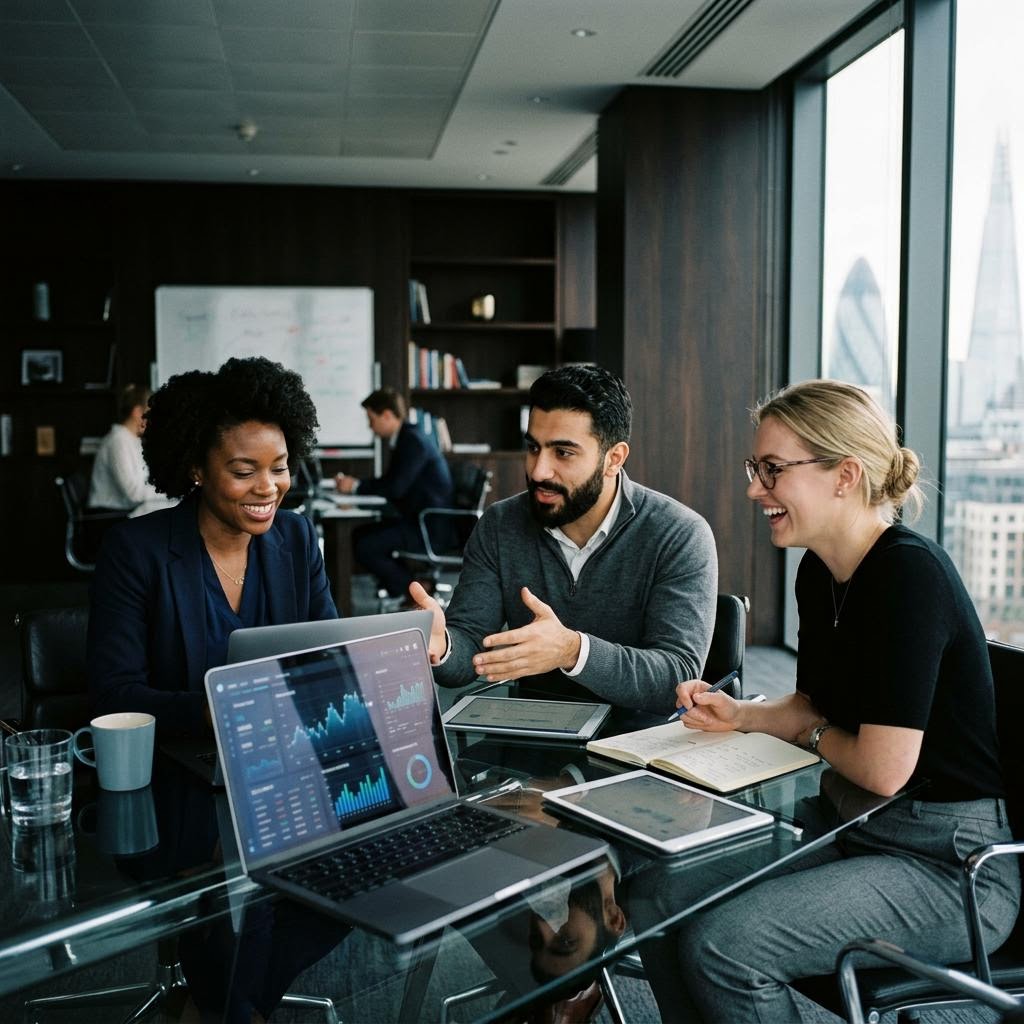 System engineers reviewing trading infrastructure
